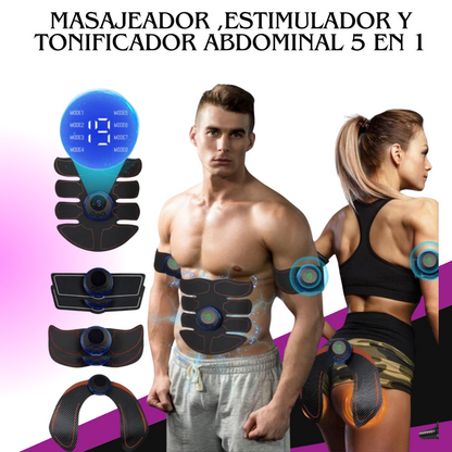 Masajeador,Estimulador y reductor 5 en 1.Da masajes a la misma vez que tonificas los músculos