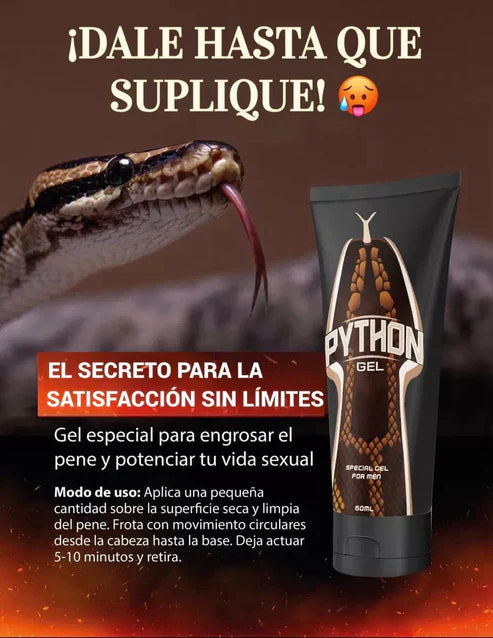 Python Gel es un Producto que ayuda a Aumentar el Largor y Grosor del Miembro Masculino.
